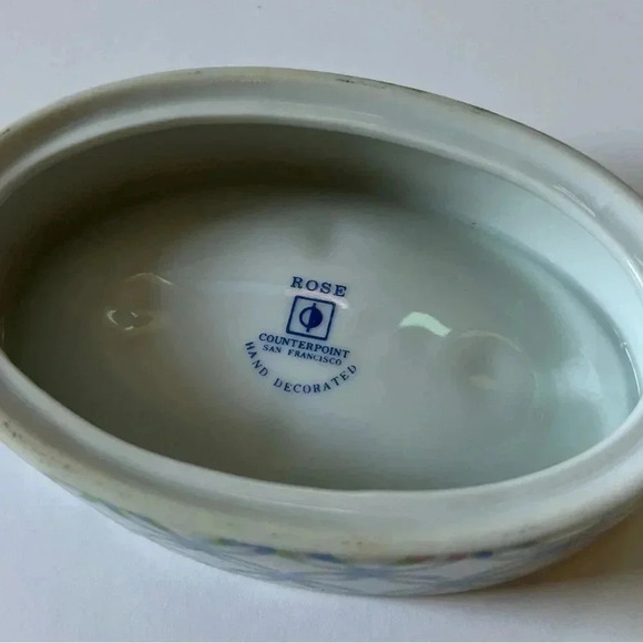Vintage Counterpoint San Francisco Hand Decorated Soap Dish Rose Pattern - Picture 5 of 5